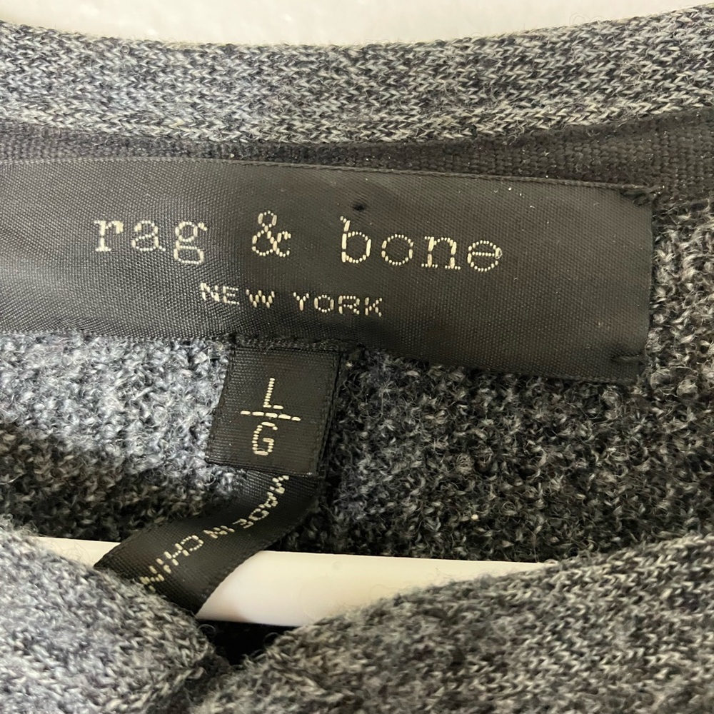 Rag & Bone Pullover Sweater Women’s Sz L Gray 1/4 Button Long Sleeves Casual - Picture 2 of 8